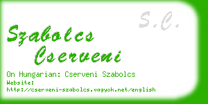 szabolcs cserveni business card